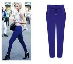 スウェット ジョガーパンツ 涼しい 楽 青 ウエストゴム パンツ XL