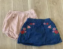 デニム刺繍パンツ、tete a teteパンツセット