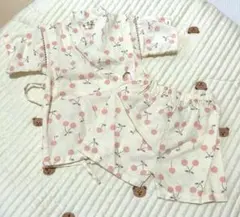 チェリー柄 甚平 浴衣 ベビー 90センチ