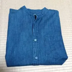 ダークブルーデニムボタンシャツ