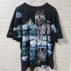 Liquid Blue リキッドブルー ウルフ オオカミ アニマル柄 Tシャツのサムネイル