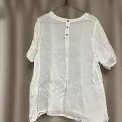 リネン 半袖シャツ ホワイト