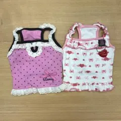 【訳あり新品】Lamzy 犬用 ウェア 2着セット ドット柄 レース フリル　Sのサムネイル