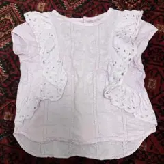 ANNA SUI mini アナスイミニ薄紫 刺繍 半袖ブラウス