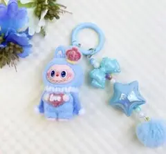LABUBUラブブキーホルダー ポンポン付き ぬいぐるみキーホルダー キーリング