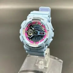 美品 G-SHOCK GMA-S110F ローズコレクション 水色バラ
