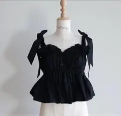 新品タグ✨SeaRoomlynn Cotton バルーンRibbonビスチェ 黒のサムネイル
