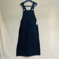 新品　GU ジーユー　デニムサロペットスカート　ブラック