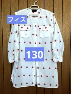 りんご柄　ブラウス　チュニック　ワンピース　130