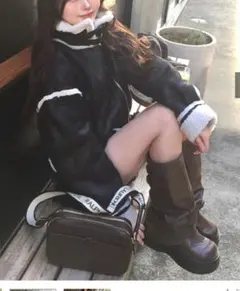 ボア付きブラックジャケット