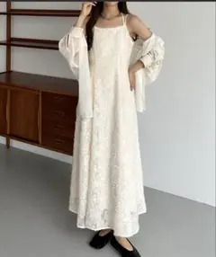 【タグ付き】定価6700円 アイボリー 白 キャミワンピース