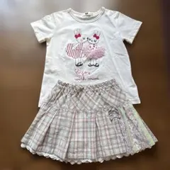 美品♡KP♡ウサギ刺繍 Tシャツ スカート セット 120