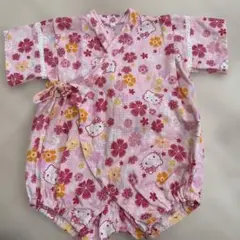 ハローキティ 花柄 甚平 80