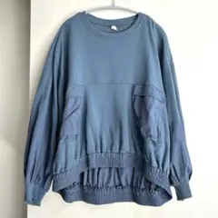 LUPLIEN （ルピリアン）　異素材切替　スウェット　トップス　ブルー　長袖