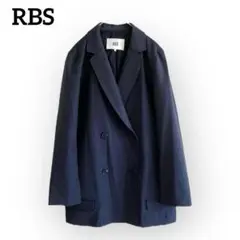 美品◆RBS オーバーサイズジャケット【0】シンプル　ネイビー　オフィス　羽織り