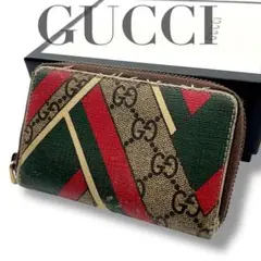 GUCCI グッチ　コインケース　ジッピー　PVC GG総柄　シェリーライン