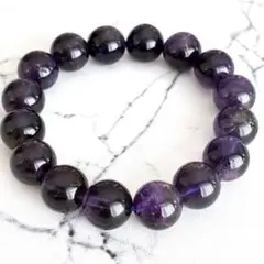 アメジスト　天然石　ブレスレット　16.5cm