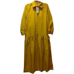 ZARAポプリンロングワンピース　イエロー　XS