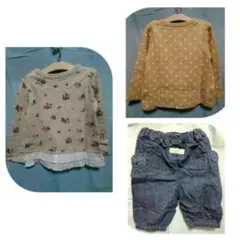 未使用品 まとめ売り 3点 トップス ボトムス80cm