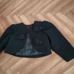 SEASHELL mini 黒 長袖 フラワーモチーフジャケット 95cm