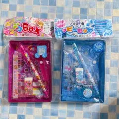 レトロ　カラフルキャラクター文房具セットx2