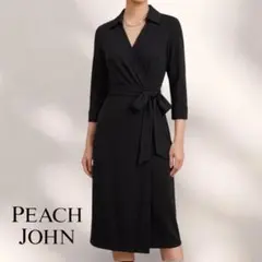 【未使用】PeachJohn 七分袖 ジャージィラップドレス ワンピース Lのサムネイル