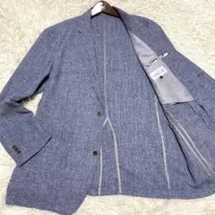 【未使用級◦XL✨】シンプルライフ テーラードジャケット アンコン 花柄 青のサムネイル