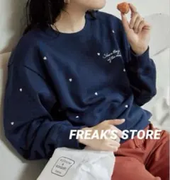 FREAK'S STORE 長袖　ミニハート刺繍 スウェット　カットソーのサムネイル