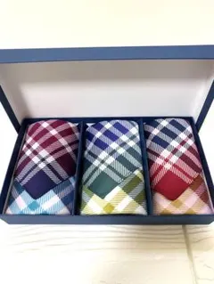 新品未使用　タータンチェック柄　ハンカチ 3枚セット 箱入り　IQOS