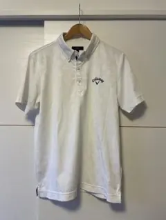 【美品】Callaway ホワイト メンズポロシャツ Lサイズ