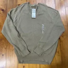 新品《ユニクロ》　コットン ベージュ Vネックセーター S