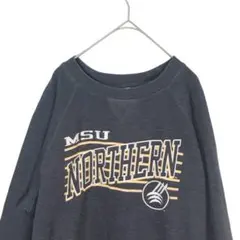 トレーナー　グレー　Ｆ　ロゴ　プリント　グレー　長袖　古着