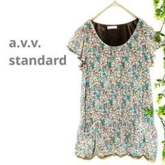 【a.v.v. standard/イトキン】半袖チュニック　総柄　花柄　バルーンのサムネイル
