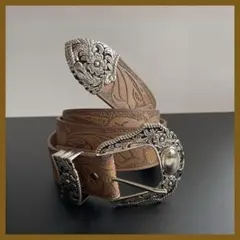 【シルバー】 ウエスタンベルト Y2K スタッズ グランジ 地雷 レトロ