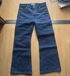 Menes ダークブルーフレアデニムパンツ L