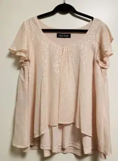 CECIL McBEE ピンクシフォン　レオパードカットソー