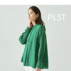【PLST】リネンブレンドスキッパーシャツ グリーンのサムネイル