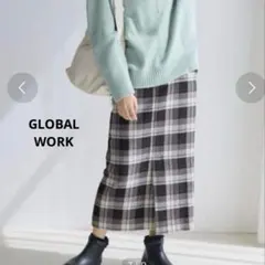 ちうこ様★＊美品＊GLOBAL WORKウールブレンドチェックロングスカート