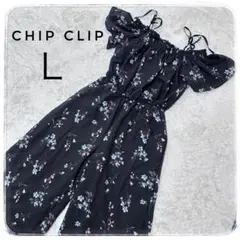 CHIP CLIP オールインワン 花柄 ブラック Lサイズ　オフショルダー　黒のサムネイル