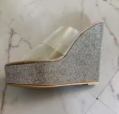 新品Fashion Nova ラインストーンウェッジサンダル厚底ギャル