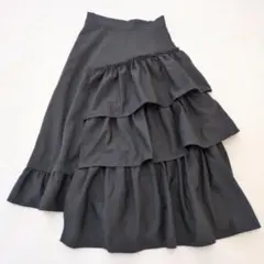 jouetie ジュエティ アシメヘムティアードスカート 黒 フリル