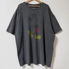 ディズニー ミッキーマウス 半袖 丸首 Tシャツ ビッグサイズ 3L 2XL 灰のサムネイル