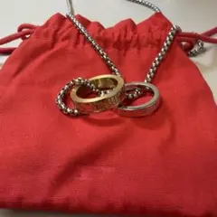 [美品]　DIESEL ダブルリングネックレス