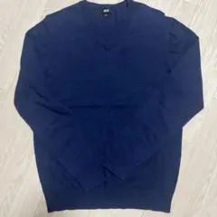 美品ネイビーユニクロニット