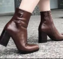 (美品)アダムエロペ ショートブーツ ブラウン 23.5cm