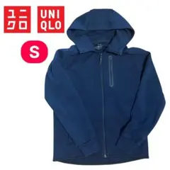 UNIQLO ドライストレッチフルジップパーカ（ネイビー/S）