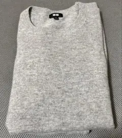 ユニクロ 2025年製 カシミヤ100% メンズセーター グレーXL