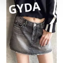 GYDA Vintageデニムスカートライクショートパンツ ブラック ジェイダのサムネイル