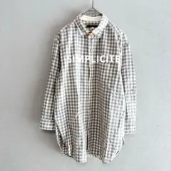 SIMPLICITE/ブロックチェック シャツ/綿麻/牛革/2way/3555