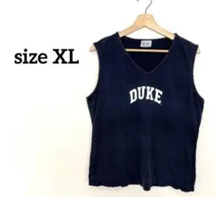 DUKE ロゴ タンクトップ ネイビー 【XL】メンズ　レディース兼用　トップス